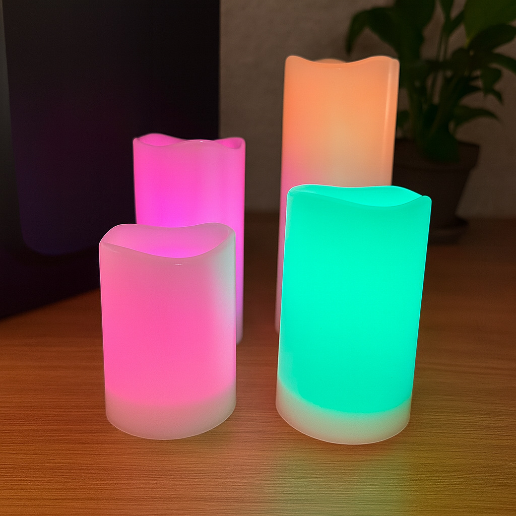 Solar Candles Outdoor Waterproof Ivory White Flameless Dusk Dawn Light Sensor LED Rechargeable Pillar Lanterns Patio Decor