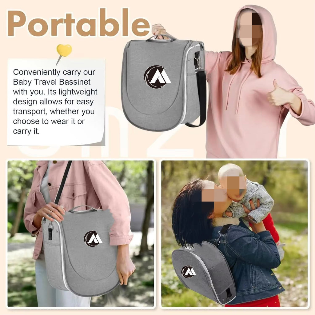 Premium Custom Baby Travel Bed Backpack Diaper Tote Bag with USB PVC Lining Fashion Style Bed Net for Mom