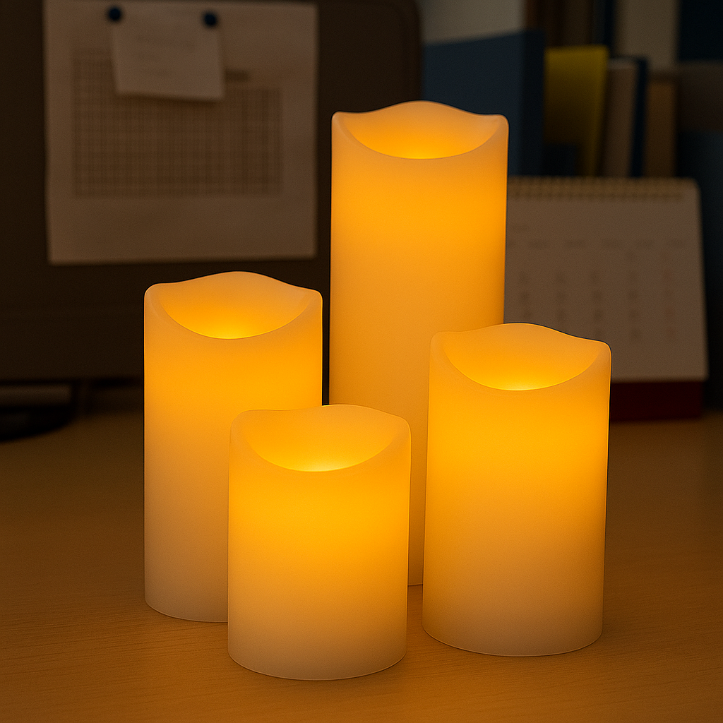 Solar Candles Outdoor Waterproof Ivory White Flameless Dusk Dawn Light Sensor LED Rechargeable Pillar Lanterns Patio Decor