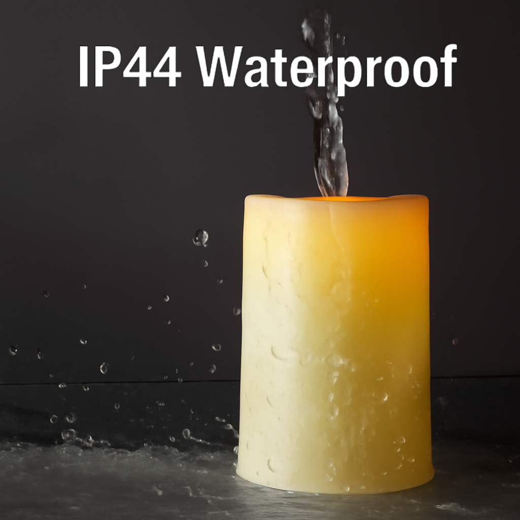 Solar Candles Outdoor Waterproof Ivory White Flameless Dusk Dawn Light Sensor LED Rechargeable Pillar Lanterns Patio Decor